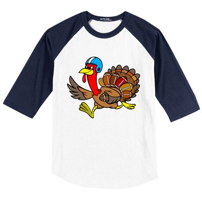 Thanksgiving Football Turkey Baseball Sleeve Shirt