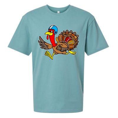 Thanksgiving Football Turkey Sueded Cloud Jersey T-Shirt