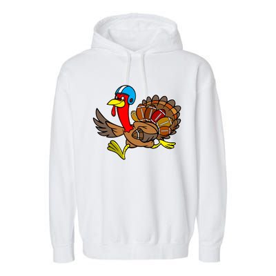 Thanksgiving Football Turkey Garment-Dyed Fleece Hoodie