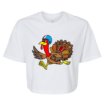 Thanksgiving Football Turkey Bella+Canvas Jersey Crop Tee