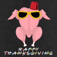 Thanksgiving Friends Funny Turkey Head 7 Panel Mesh Trucker Snapback Hat
