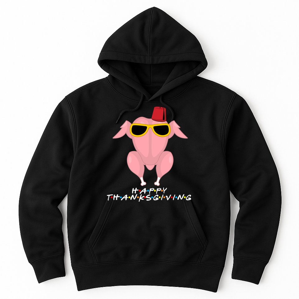 Thanksgiving Friends Funny Turkey Head Hoodie