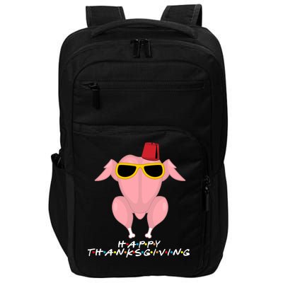 Thanksgiving Friends Funny Turkey Head Impact Tech Backpack