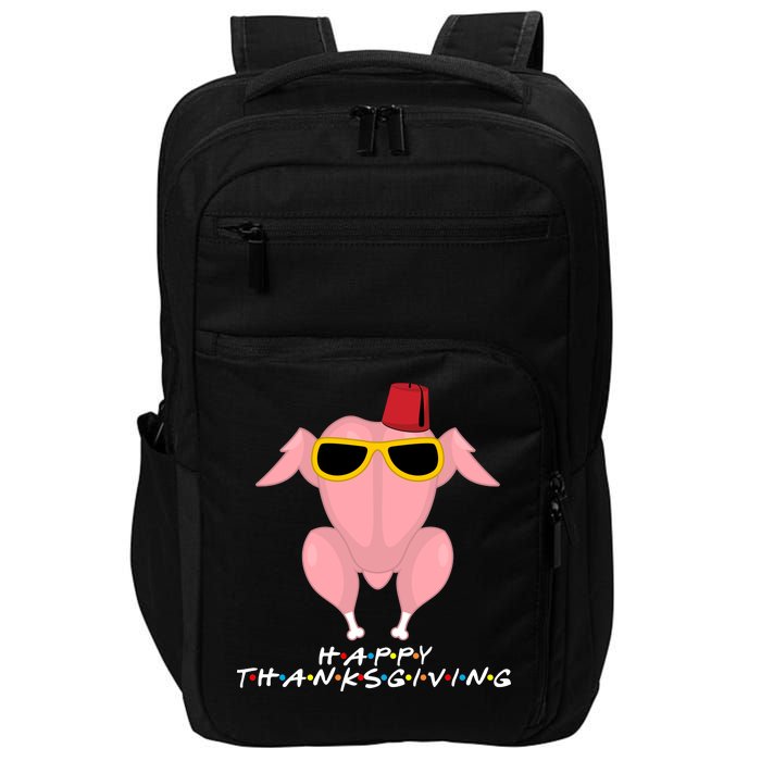 Thanksgiving Friends Funny Turkey Head Impact Tech Backpack