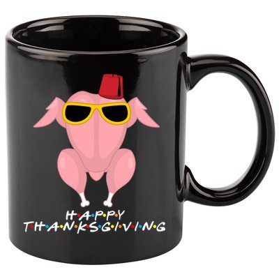 Thanksgiving Friends Funny Turkey Head 11oz C Handle Ceramic Mug