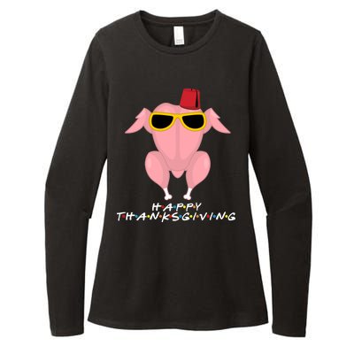 Thanksgiving Friends Funny Turkey Head Womens CVC Long Sleeve Shirt