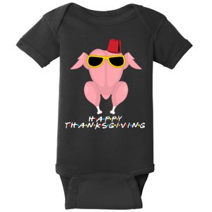 Thanksgiving Friends Funny Turkey Head Baby Bodysuit