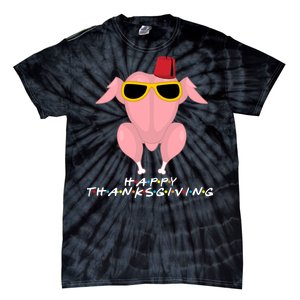 Thanksgiving Friends Funny Turkey Head Tie-Dye T-Shirt