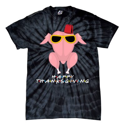 Thanksgiving Friends Funny Turkey Head Tie-Dye T-Shirt