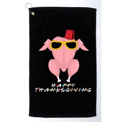 Thanksgiving Friends Funny Turkey Head Platinum Collection Golf Towel