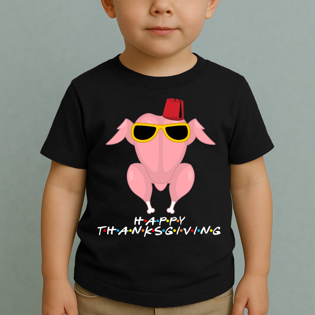 Thanksgiving Friends Funny Turkey Head Toddler T-Shirt