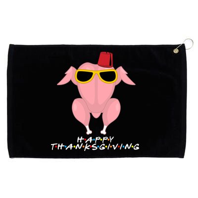 Thanksgiving Friends Funny Turkey Head Grommeted Golf Towel