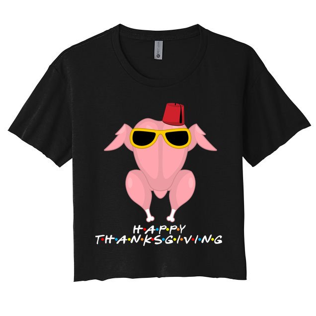 Thanksgiving Friends Funny Turkey Head Crop Top