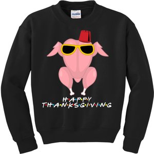 Thanksgiving Friends Funny Turkey Head Kids Sweatshirt