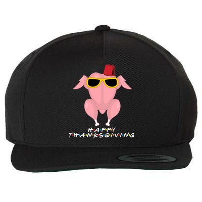 Thanksgiving Friends Funny Turkey Head Wool Snapback Cap