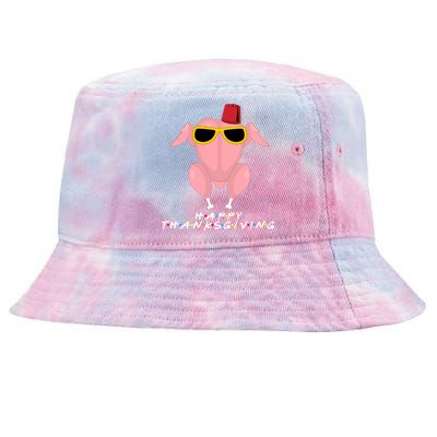 Thanksgiving Friends Funny Turkey Head Tie-Dyed Bucket Hat