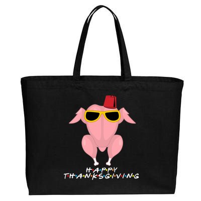 Thanksgiving Friends Funny Turkey Head Cotton Canvas Jumbo Tote