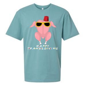 Thanksgiving Friends Funny Turkey Head Sueded Cloud Jersey T-Shirt