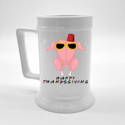 Thanksgiving Friends Funny Turkey Head Beer Stein