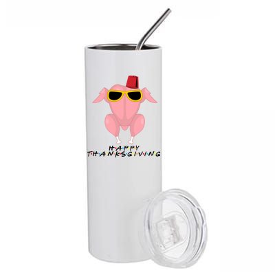 Thanksgiving Friends Funny Turkey Head Stainless Steel Tumbler