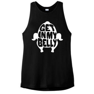 Thanksgiving Get In My Belly Ladies PosiCharge Tri-Blend Wicking Tank