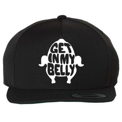 Thanksgiving Get In My Belly Wool Snapback Cap