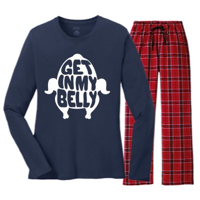 Thanksgiving Get In My Belly Women's Long Sleeve Flannel Pajama Set 