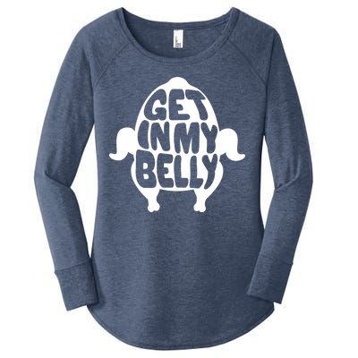 Thanksgiving Get In My Belly Women's Perfect Tri Tunic Long Sleeve Shirt