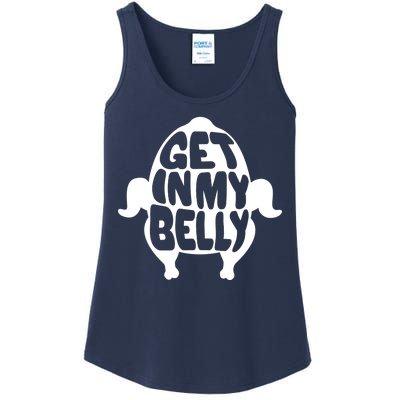 Thanksgiving Get In My Belly Ladies Essential Tank