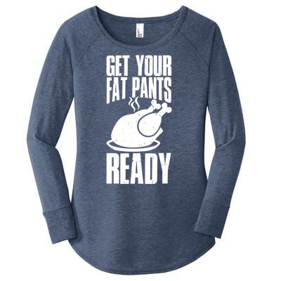 Thanksgiving Get Your Fat Pant Ready Women's Perfect Tri Tunic Long Sleeve Shirt