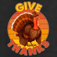 Thanksgiving Give Thanks Emblem Cool Comfort Performance Bucket Hat