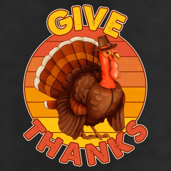 Thanksgiving Give Thanks Emblem Cool Comfort Performance Bucket Hat