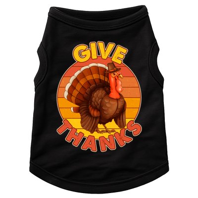Thanksgiving Give Thanks Emblem Doggie Tank