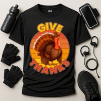Thanksgiving Give Thanks Emblem Cooling Performance Crew T-Shirt