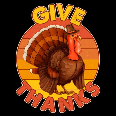 Thanksgiving Give Thanks Emblem T-Shirt