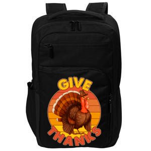 Thanksgiving Give Thanks Emblem Impact Tech Backpack