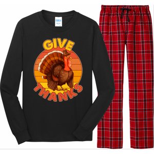 Thanksgiving Give Thanks Emblem Long Sleeve Pajama Set