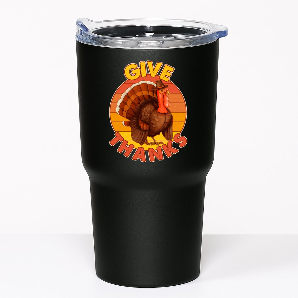 Thanksgiving Give Thanks Emblem Tumbler