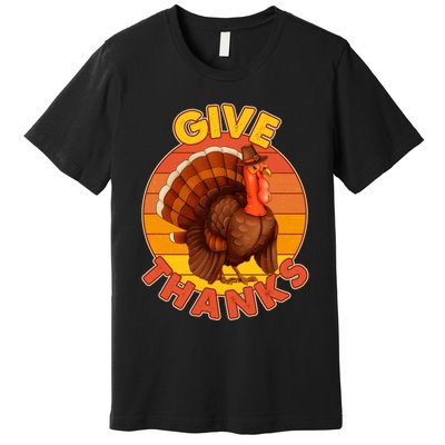 Thanksgiving Give Thanks Emblem Premium T-Shirt