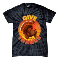 Thanksgiving Give Thanks Emblem Tie-Dye T-Shirt