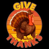Thanksgiving Give Thanks Emblem Tie-Dye T-Shirt
