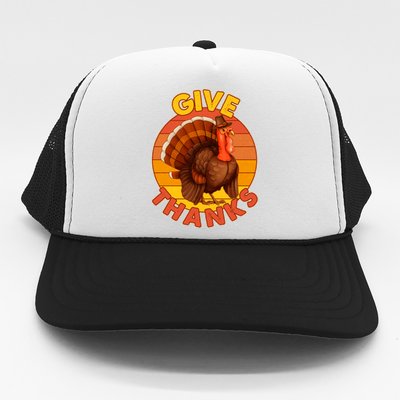 Thanksgiving Give Thanks Emblem Trucker Hat