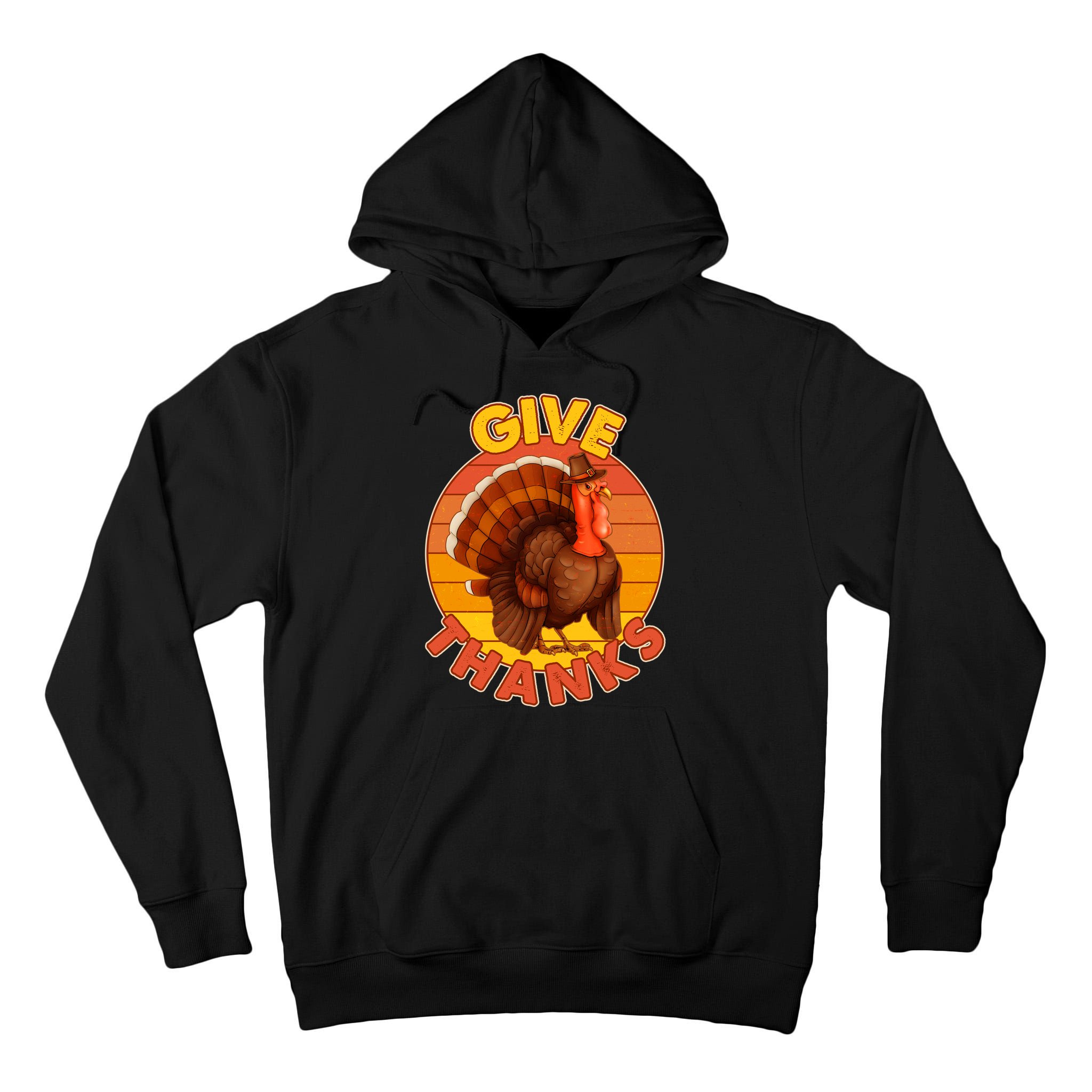 Thanksgiving Give Thanks Emblem Tall Hoodie