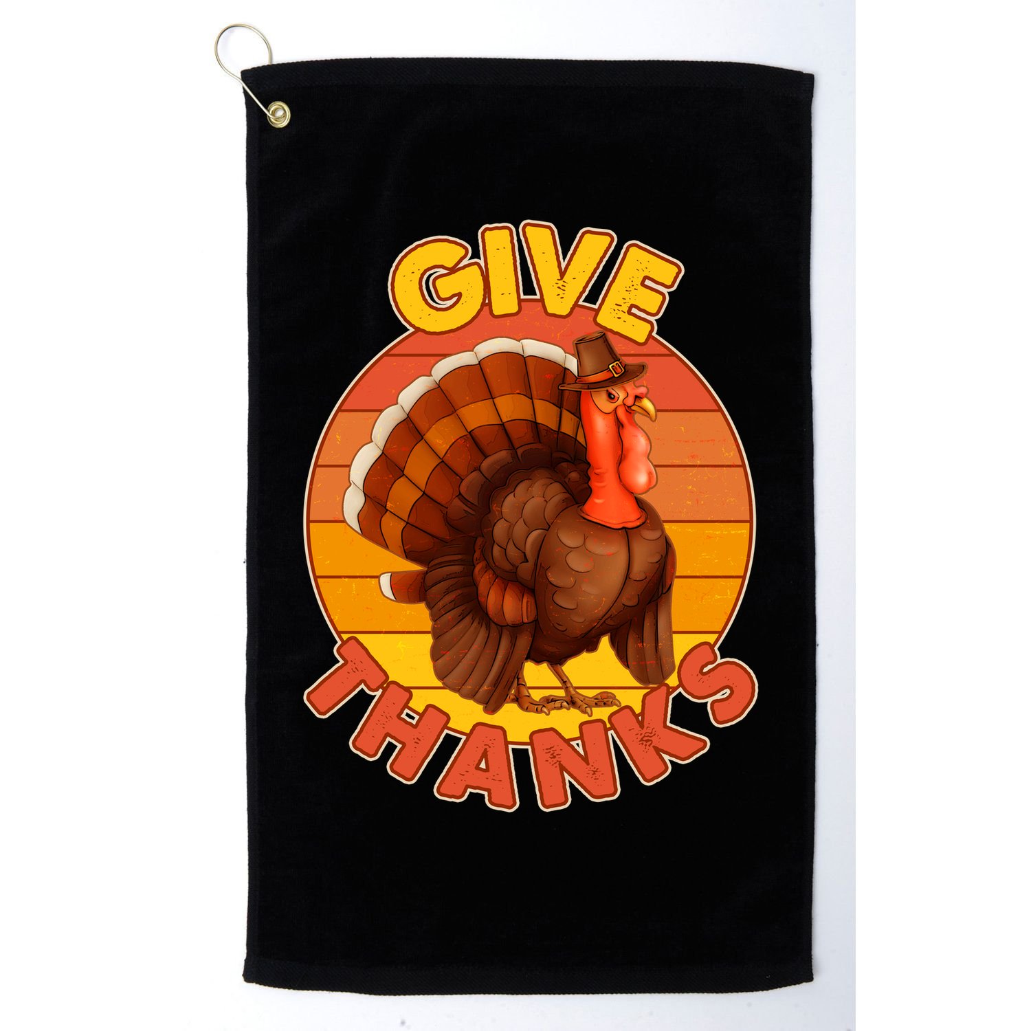 Thanksgiving Give Thanks Emblem Golf Towel