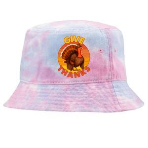 Thanksgiving Give Thanks Emblem Tie-Dyed Bucket Hat