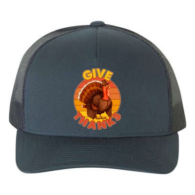 Thanksgiving Give Thanks Emblem Yupoong Adult 5-Panel Trucker Hat