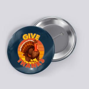 Thanksgiving Give Thanks Emblem Button