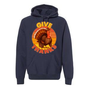 Thanksgiving Give Thanks Emblem Premium Hoodie