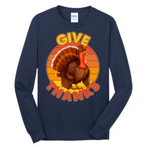 Thanksgiving Give Thanks Emblem Tall Long Sleeve T-Shirt