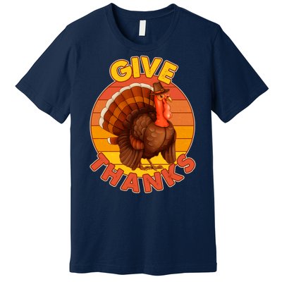 Thanksgiving Give Thanks Emblem Premium T-Shirt